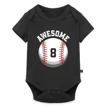 Kids Birthday 8th Birthday Baseball Party - Baby Premium short-sleeve bodysuit - black - Front