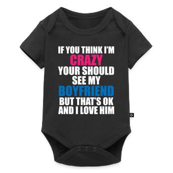 Crazy Friend - Humorous Motif - Baby Premium short-sleeve bodysuit - black - Front