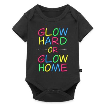Neon Lebensmotto - Strahlend leben - Baby Premium Kurzarmbody - Schwarz - Vorne