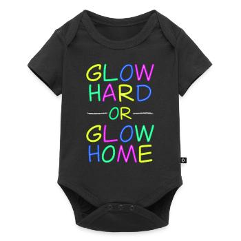 Neon Lebensmotto - Strahlend leben - Baby Premium Kurzarmbody - Schwarz - Vorne