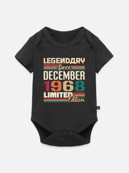 Legendär seit Dezember 1968 Vintage Dezember 1968 - Premium kortærmet baby-body  - sort
