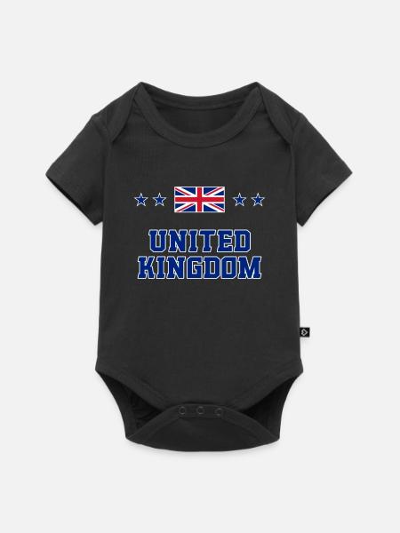 Großbritannien - Baby Premium Kurzarmbody - Schwarz