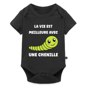 Chenilles insecte Amour petite chenille - Body à manches courtes Premium Bébé - noir - Devant