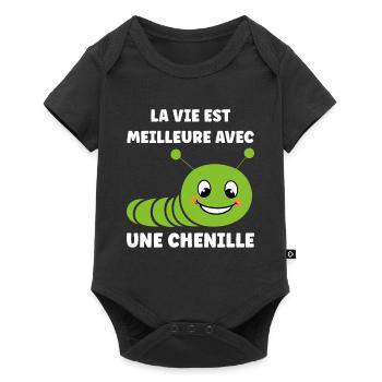 Chenilles insecte Amour petite chenille - Body à manches courtes Premium Bébé - noir - Devant