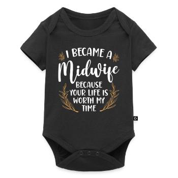 Infirmière sage-femme accoucheuse I - Body à manches courtes Premium Bébé - noir - Devant