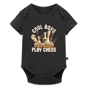 Cool Boys Playing Chess Player Pieces Funny - Baby Premium short-sleeve bodysuit - black - Front