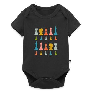 Schachspieler Stücke Retro Master Club Lustige - Baby Premium Kurzarmbody - Schwarz - Vorne
