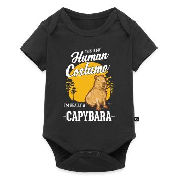 Déguisement Humain Capybara Wasserschwein Capibara - Body à manches courtes Premium Bébé - noir - Devant