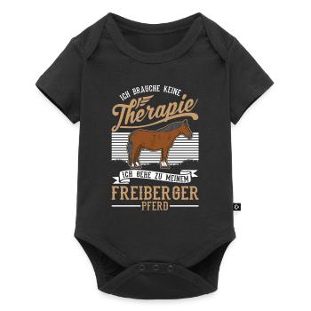 Freiberger Pferd Therapie - Baby Premium Kurzarmbody - Schwarz - Vorne