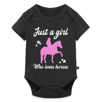 Ciel étoilé Cavalier Amour Chevaux - Body à manches courtes Premium Bébé - noir - Devant