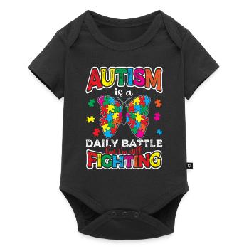 Autism is a daily battle, but I struggle - Baby Premium short-sleeve bodysuit - black - Front