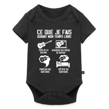 Ce que je fais durant mon temps libre Guitare - Body à manches courtes Premium Bébé - noir - Devant