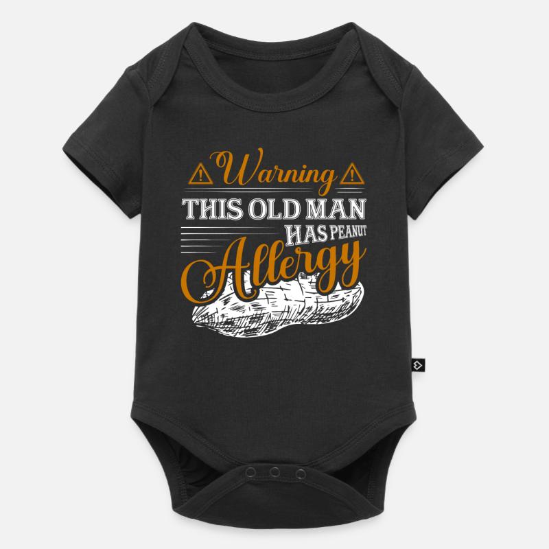 Warning This Old Man Has Peanut Allergy - Baby Premium Kurzarmbody - Schwarz
