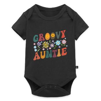 Aunt Retro Groovy Baby Announcement Aunt - Baby Premium short-sleeve bodysuit - black - Front