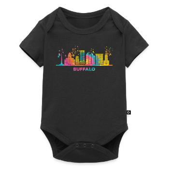 Buffalonians Skyline Stadtbild Buffalo - Baby Premium Kurzarmbody - Schwarz - Vorne