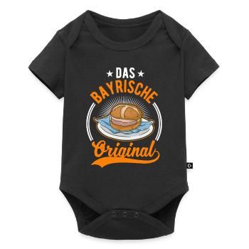 Das bayrische Original Leberkas Leberkäse - Baby Premium Kurzarmbody - Schwarz - Vorne