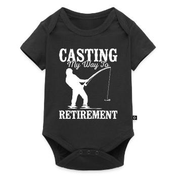Casting My Way to Retirement Fishing Fish Lover - Baby Premium Kurzarmbody - Schwarz - Vorne
