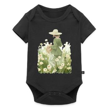 Countryside Girl Floral Cottagecore Aesthetic Wild - Baby Premium Kurzarmbody - Schwarz - Vorne