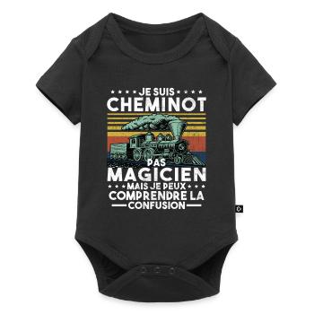 Cheminot Conducteur De Train Chemin De Fer - Body à manches courtes Premium Bébé - noir - Devant