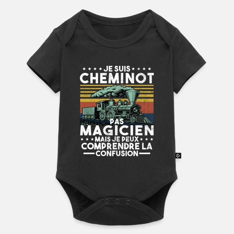 Cheminot Conducteur De Train Chemin De Fer - Body à manches courtes Premium Bébé - noir