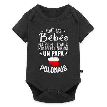 Bébés égaux meilleurs ont un papa Polonais - Body à manches courtes Premium Bébé - noir - Devant