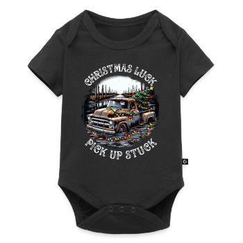 Christmas Luck - Pick Up Stuck - Saying - Baby Premium Kurzarmbody - Schwarz - Vorne
