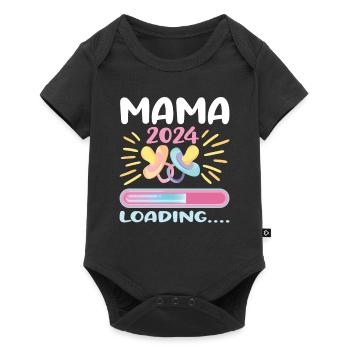 Mama 2024 werdende Mutter Schwangerschaft - Baby Premium Kurzarmbody - Schwarz - Vorne