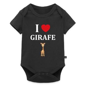 Humour petit bébé girafe - Body à manches courtes Premium Bébé - noir - Devant