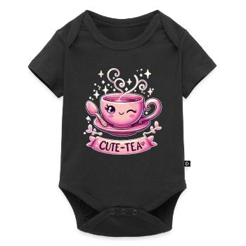 Mignon thé Kawaii Thé Jeu de mots - Body à manches courtes Premium Bébé - noir - Devant