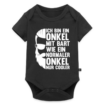 Opa Großvater Bärtig Bartträger Schnurrbart Bart - Baby Premium Kurzarmbody - Schwarz - Vorne