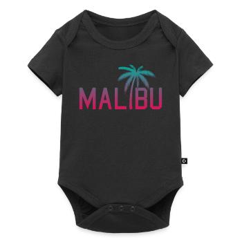 Neon Malibu Palm Tree Retro Style - Baby Premium short-sleeve bodysuit - black - Front