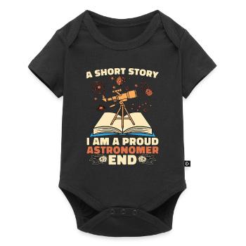 Astronome Une petite histoire Je suis un fier astrophysicien - Body à manches courtes Premium Bébé - noir - Devant