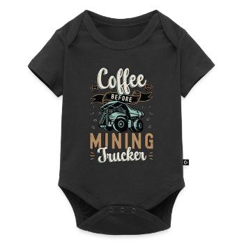 Café de camionneur minier avant l’amateur de café de mineur - Body à manches courtes Premium Bébé - noir - Devant