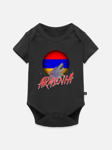 Armenien - Baby Premium Kurzarmbody - Schwarz