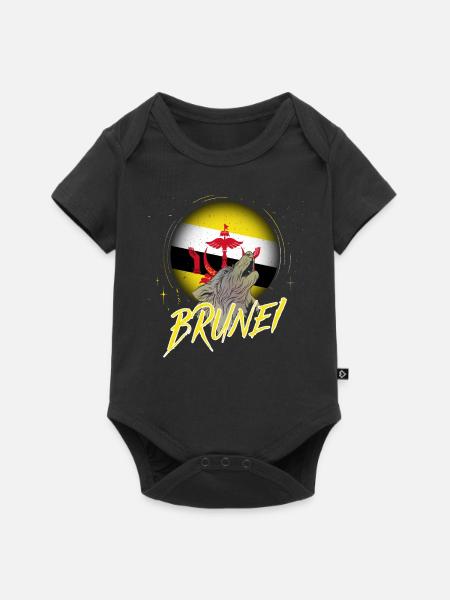 Brunei - Baby Premium Kurzarmbody - Schwarz