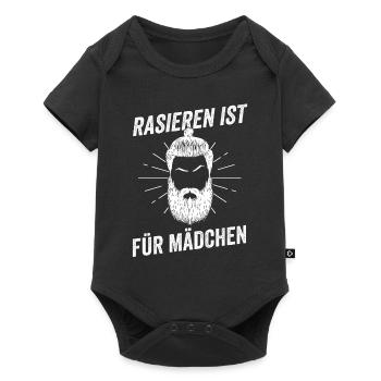Bärtig Bartträger Schnurrbart Bart - Baby Premium Kurzarmbody - Schwarz - Vorne