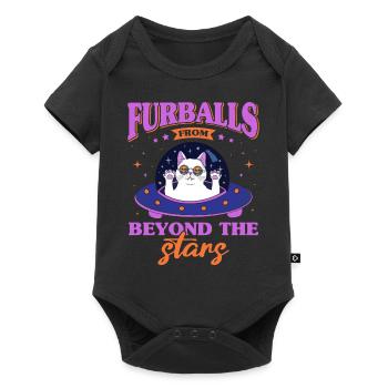 Chat Alien, OVNI, UAP, Espace, Objet volant de l’espace - Body à manches courtes Premium Bébé - noir - Devant