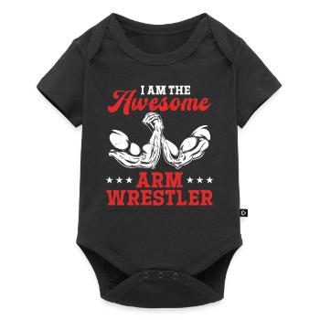 I Am The Awesome Arm Wrestler - Arm Wrestling Arm - Baby Premium Kurzarmbody - Schwarz - Vorne