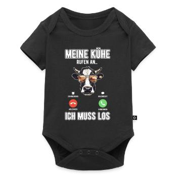 Meine Kühe Rufen An - Baby Premium Kurzarmbody - Schwarz - Vorne
