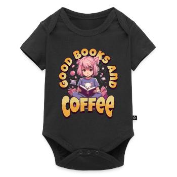 Books and Coffee - Kawaii Girl for Bookworms - Baby Premium short-sleeve bodysuit - black - Front