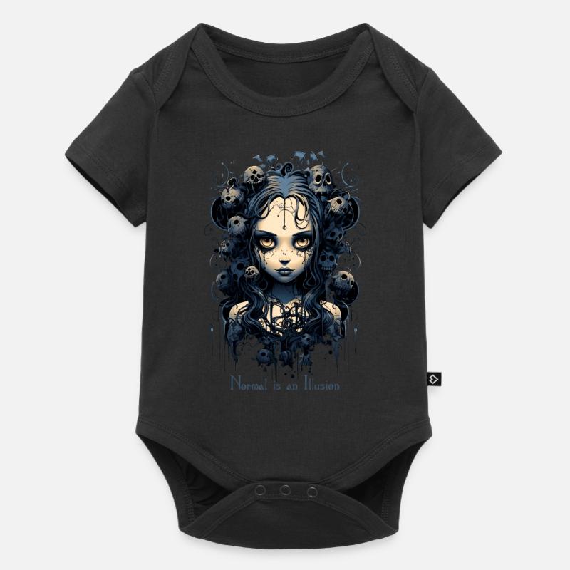 Fille gothique disant que la normalité est une illusion - Body à manches courtes Premium Bébé - noir