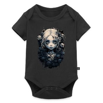 Fille Gothique Halloween Fantaisie Sombre - Body à manches courtes Premium Bébé - noir - Devant