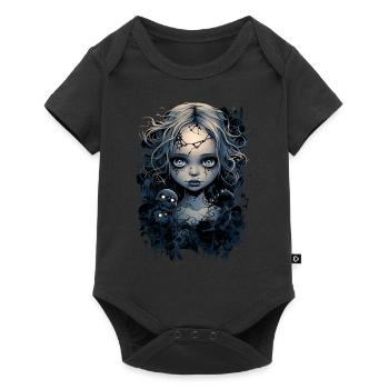 Fille Gothique Halloween Fantaisie Sombre - Body à manches courtes Premium Bébé - noir - Devant
