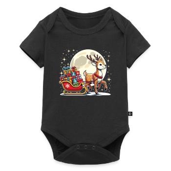 Reindeer Christmas Sleigh Gifts Christmas - Baby Premium short-sleeve bodysuit - black - Front