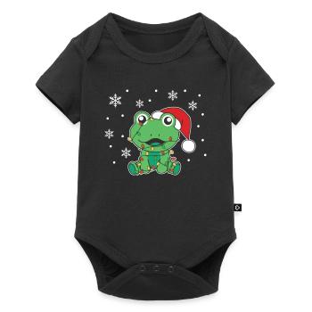 Frog Christmas Winter Animals Frog - Baby Premium short-sleeve bodysuit - black - Front