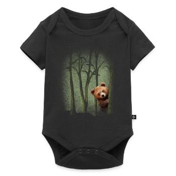 Forest animals Bear in the forest Experience nature Environmental protection - Baby Premium short-sleeve bodysuit - black - Front