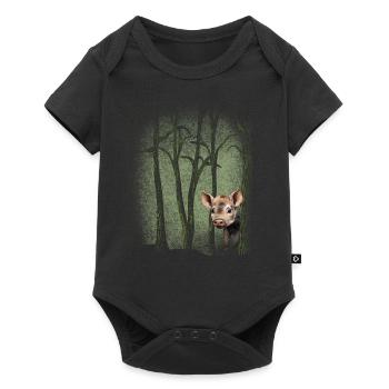 Wildtiere Wildschwein Frischling Umweltschutz - Baby Premium Kurzarmbody - Schwarz - Vorne