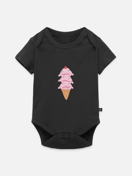 Eiscreme - Baby Premium Kurzarmbody - Schwarz