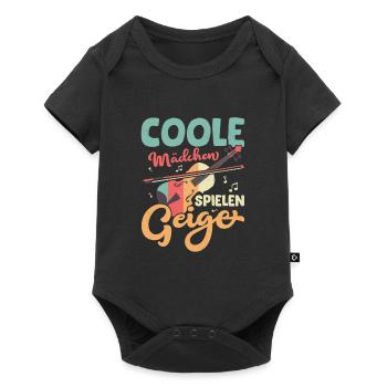 filles cool jouant du violon violon classique - Body à manches courtes Premium Bébé - noir - Devant