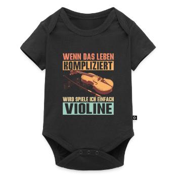 Schönes Violinen Geige Geigenspieler Violinist - Baby Premium Kurzarmbody - Schwarz - Vorne